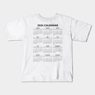 Simple Minimalist Vertical 2024 Calendar Kids T-Shirt